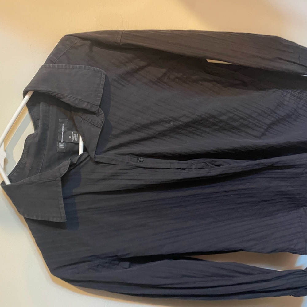Mens black button down